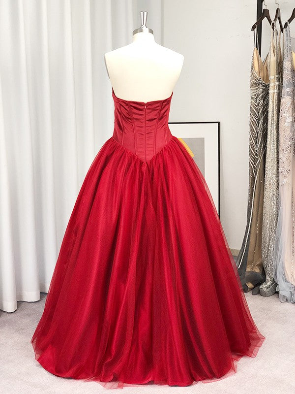 Vestido de fiesta sin mangas de tul con volantes, escote corazón, largo hasta el suelo, vestido de noche para graduación