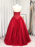 Vestido de fiesta sin mangas de tul con volantes, escote corazón, largo hasta el suelo, vestido de noche para graduación