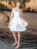 Vestido de cóctel corto/mini sin mangas con escote corazón, de satén, con volantes y corte princesa