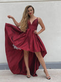 Vestido de fiesta asimétrico de corte A/princesa con tirantes finos, tafetán, volantes, sin mangas y corte A