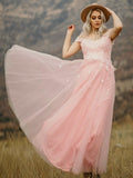 Vestido de noche de fiesta de corte A/princesa de tul sin mangas con escote en forma de corazón y apliques hasta el suelo