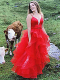 A-Linie/Princess-Linie Tüll Lagen Spaghettiträger Ärmellos Bodenlang Kleider Ballkleid Abendkleid