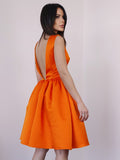 Vestido de fiesta de graduación, corte A/princesa, satén, volantes, escote redondo, sin mangas, corto/mini