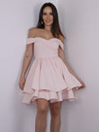 A-Linie/Princess-Linie Stretch-Krepp Rüschen Schulterfrei Ärmellos Kurz/Mini Cocktailkleider Ballkleid