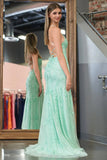Mermaid Spaghetti Straps Lace Prom Dress