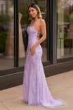 Mermaid Spaghetti Straps Lace Prom Dress
