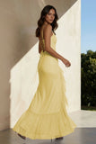 Pink Sheath Spaghetti Straps Sequins Pleated Long Prom Dresses With Ruffles