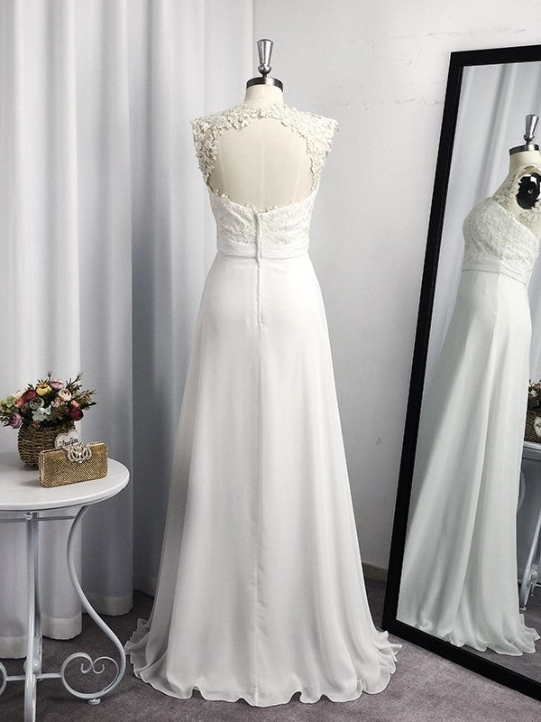 Vestido de noche de graduación de gasa sin mangas con apliques y escote corazón de corte A/princesa hasta el suelo
