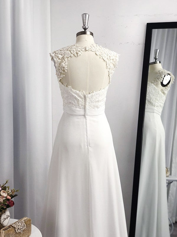 Vestido de noche de graduación de gasa sin mangas con apliques y escote corazón de corte A/princesa hasta el suelo