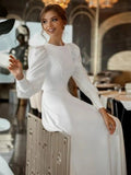 Modest A Line Long Sleeves Wedding Dress Vintage Gown
