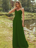 A-Line/Princess Chiffon Sash/Ribbon/Belt Sweetheart Sleeveless Floor-Length Bridesmaid Dresses Evening Dress