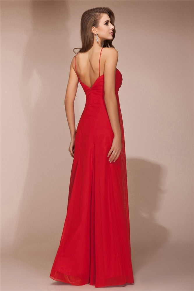 Etui-Linie/Spalte Rüschen Lange Ärmellos Chiffon Brautjungfernkleider Abendkleid Ballkleid