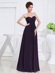 A-Line/Princess Sweetheart Sleeveless Chiffon Pleats Long Bridesmaid Dresses Evening Prom Dress