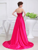 A-Linie/Princess-Linie High Low Applikationen Trägerlos Ärmellos Taft Kleider Ballkleid Abendkleid