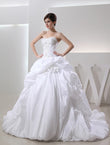 Ball Gown Beading Sleeveless Long Taffeta Wedding Dresses Bridal Gowns