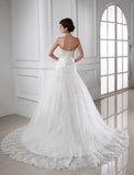 A-Line/Princess Beading Applique Sweetheart Sleeveless Satin Tulle Wedding Dresses Bridal Gowns