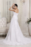 A-Line/Princess One-Shoulder Sleeveless Beading Applique Long Organza Wedding Dresses Bridal Gowns
