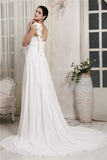 Sheath/Column One-Shoulder Sleeveless Ruffles Long Chiffon Wedding Dresses Bridal Gowns