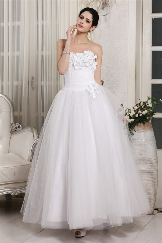 Ball Gown Sweetheart Sleeveless Beading Long Organza Wedding Dresses Bridal Gowns