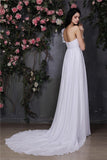 A-Line/Princess One-Shoulder Sleeveless Hand-Made Flower Ruffles Long Chiffon Wedding Dresses Bridal Gowns