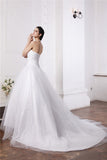 Ball Gown Sweetheart Sleeveless Beading Applique Long Net Wedding Dresses Bridal Gowns