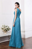 Sheath/Column One-Shoulder Sleeveless Beading Pleats Long Chiffon Bridesmaid Dresses Evening Prom Dress