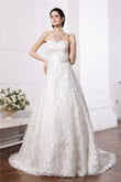 A-Line/Princess Sweetheart Sleeveless Sash Long Lace Wedding Dresses Bridal Gowns