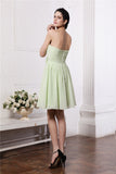 A-Line/Princess Sweetheart Sleeveless Pleats Hand-Made Flower Chiffon Bridesmaid Dresses Wedding Party Dress