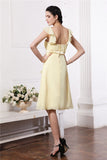 A-Linie/Princess-Linie Träger Ärmellos Rüschen Geraffte Kurz Chiffon Brautjungfernkleider Cocktail Ballkleid