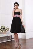 A-Line/Princess Strapless Sleeveless Sash Beading Short Chiffon Bridesmaid Dresses Homecoming Cocktail Dress