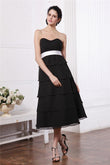 A-Line/Princess Sweetheart Sleeveless Short Sash Ruffles Short Chiffon Bridesmaid Dresses Wedding Party Dress