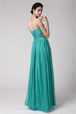 Sheath/Column Sweetheart Sleeveless Pleats Long Chiffon Bridesmaid Dresses Formal Evening Dress