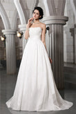 A-Line/Princess Strapless Sleeveless Beading Applique Long Taffeta Wedding Dresses Bridal Gowns