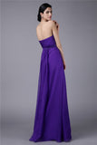 A-Line/Princess Sweetheart Sleeveless Beading Pleats Long Chiffon Bridesmaid Dresses Evening Prom Dress