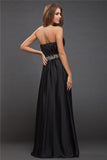 Sheath/Column Sweetheart Sleeveless Beading Long Charmeuse Bridesmaid Dresses Evening Prom Dress