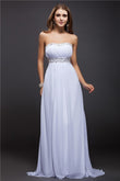 Etui-Linie Trägerlos Perlenstickerei Ärmellos Lange Chiffon Kleider Ball-/Abendkleid