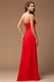 Sheath/Column Sweetheart Sleeveless Long Ruffles Chiffon Bridesmaid Dresses Wedding Guest Dress
