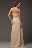 Sheath/Column Halter Sleeveless Ruffles Long Chiffon Bridesmaid Dresses Evening prom Dress