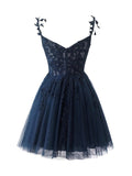 A Line Sweetheart Mint Appliques Short Homecoming Dresses
