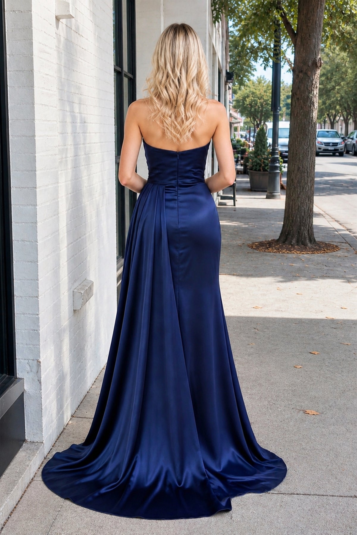 Mermaid Sweetheart Satin Prom Dress with Slit