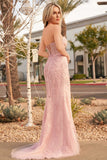 Mermaid Strapless Corset Lace Prom Dress with Slit