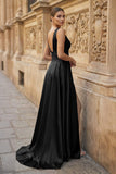 Burgundy V Neck Lace Long Prom Evening Dress with High Slit