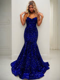 Trumpet/Mermaid Ruffles Sweetheart Sleeveless Sweep/Brush Train Dresses Prom Evening Dress