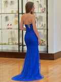 Mermaid Sweetheart Neck Lace Long Prom Dress With Appliques