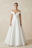 Simple Off-the-shoulder A-Line Wedding Dress