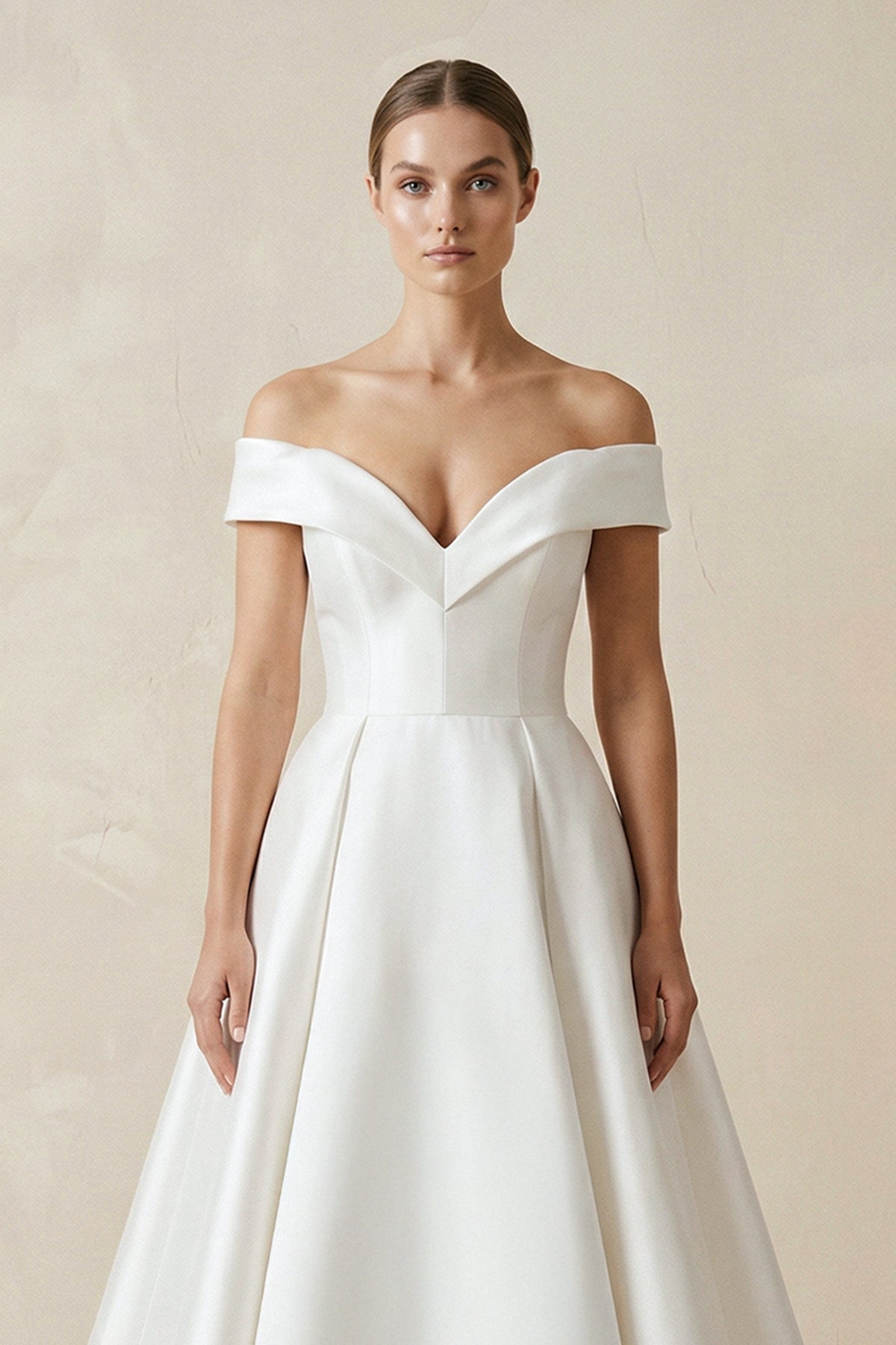 Simple Off-the-shoulder A-Line Wedding Dress
