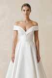 Simple Off-the-shoulder A-Line Wedding Dress