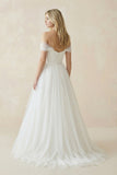 Off-The-Shoulder Tulle Ball Gown Sweep Train Dress