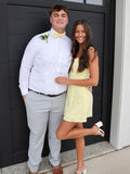 Yellow Sweetheart  A Line Sequins Short Homecoming Dresses