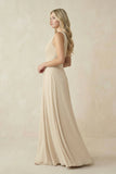 One-Shoulder A-Line Chiffon Bridesmaid Dress in Champagne